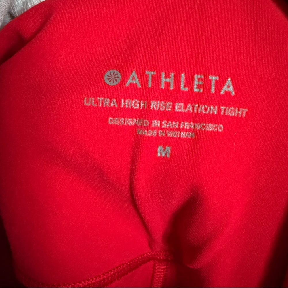 Athleta Ultra High Rise Elation Tight Red Leggings Medium - Picture 4 of 7